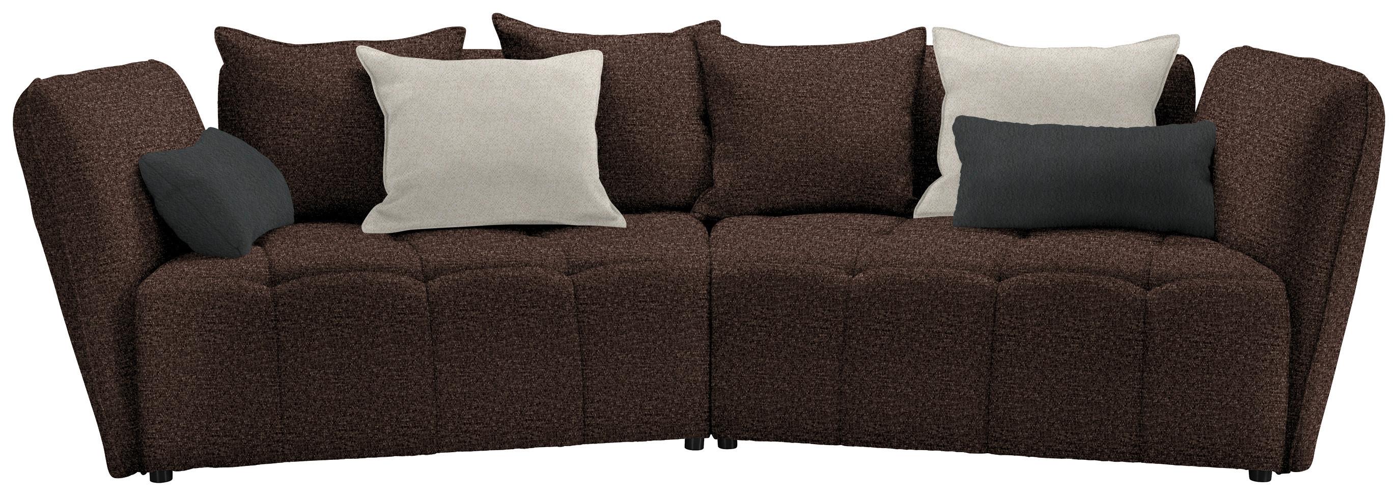 Boxspringsofa Sofi Braun - Beige/Schwarz, MODERN, Textil (294/93/152cm) - Premium Living