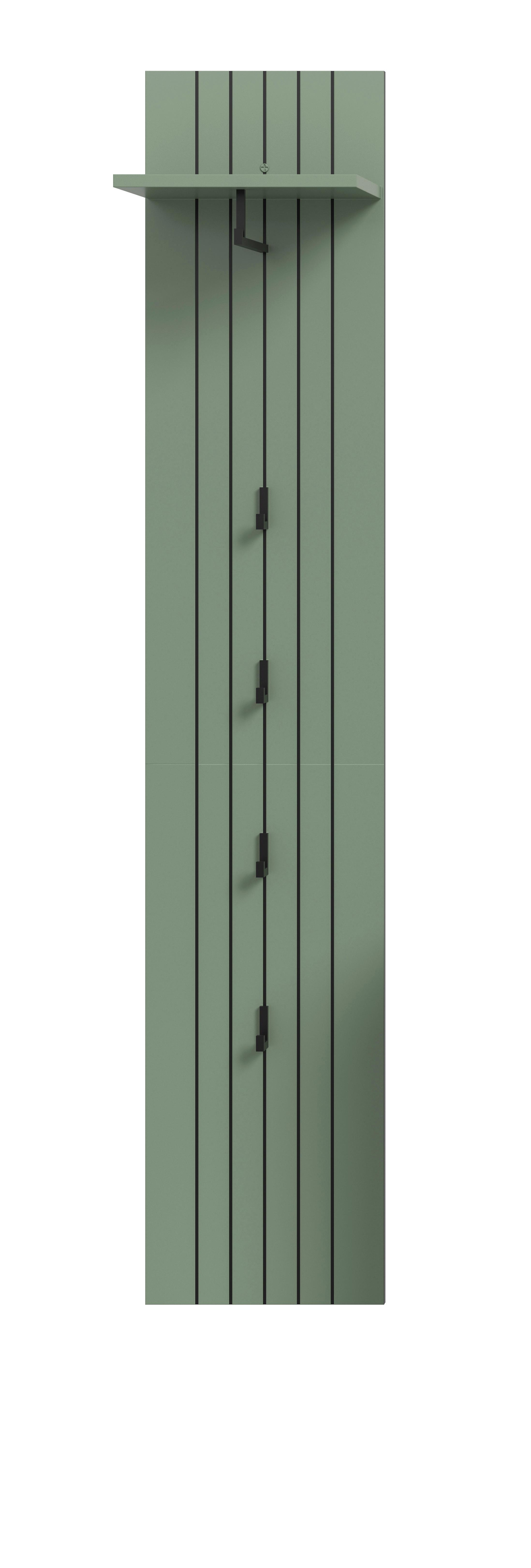 Garderobni Panel Station, Sivozelena - sivozelena, Design, leseni material (31/160/27cm) - MID.YOU