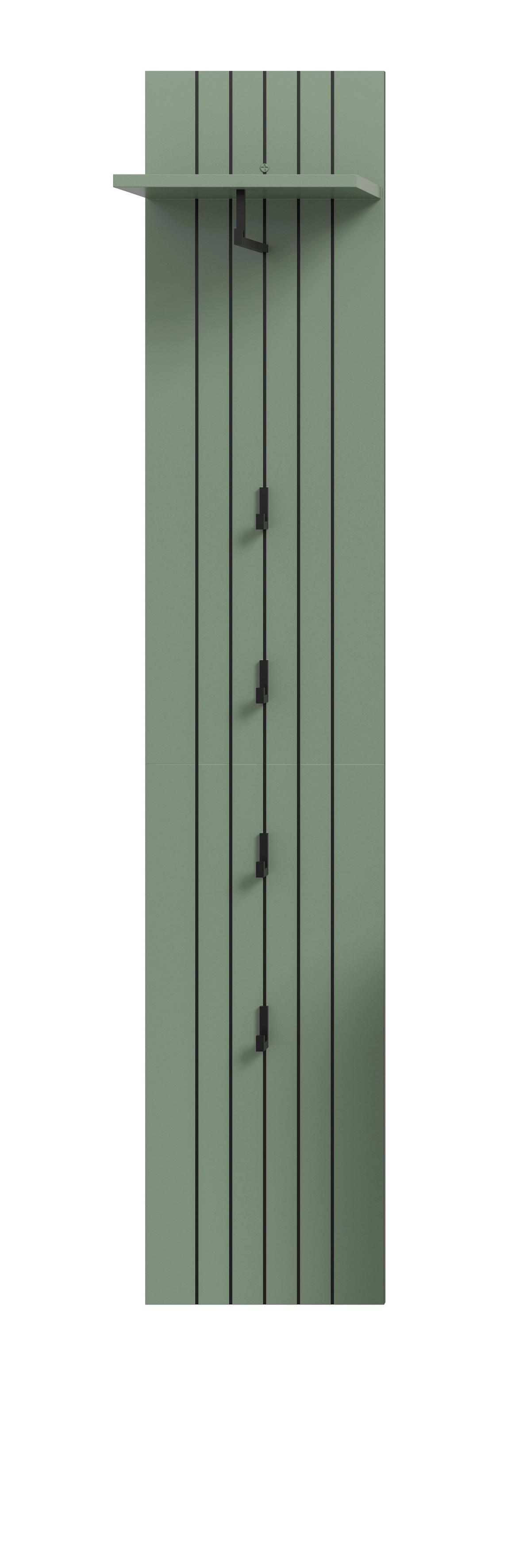 Garderobni Panel Station, Sivozelena - sivozelena, Design, leseni material (31/160/27cm) - MID.YOU