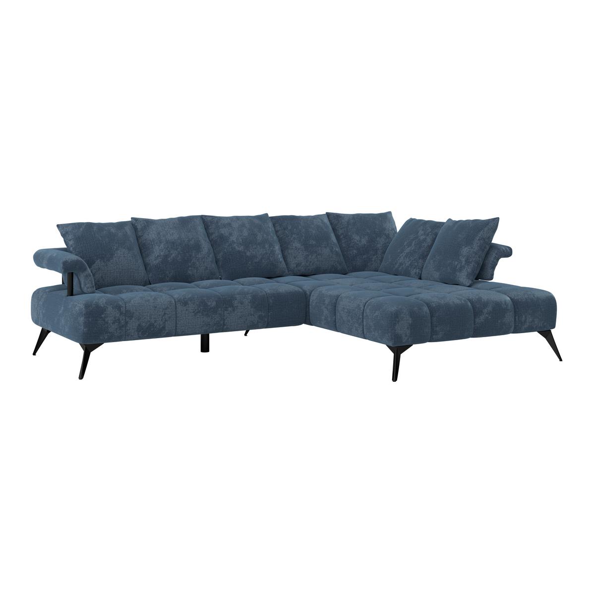 Kutna Garnitura Vanessa New - plava/crna, Moderno, tekstil/metal (297/200cm) - Modern Living