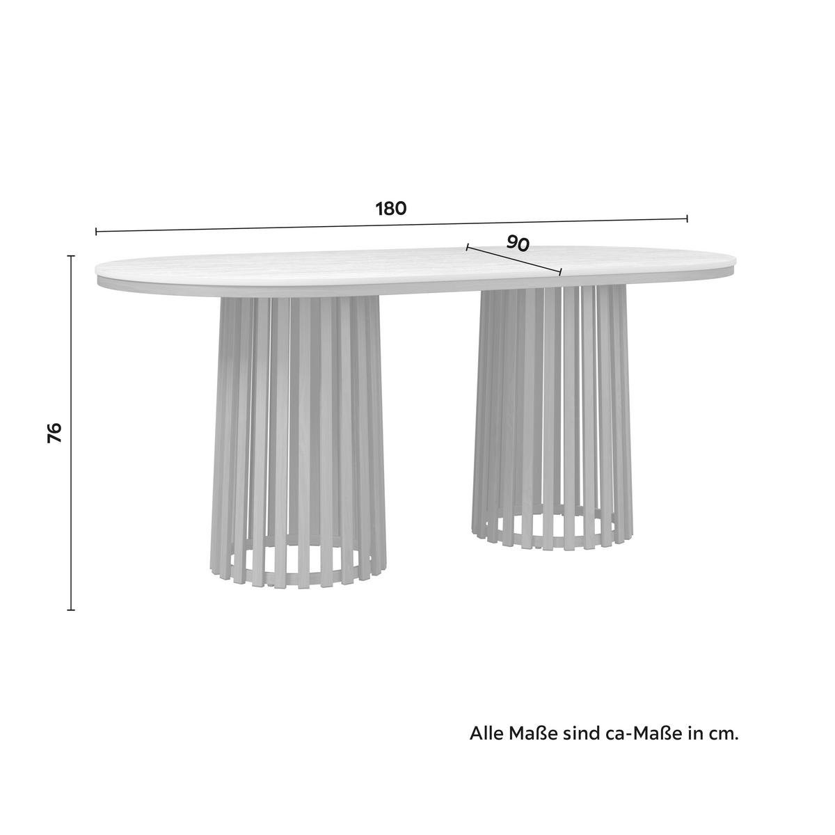 Esstisch Maddy Naturfarben Kunststein ca. 180x90x76 cm - Naturfarben, MODERN, Stein/Metall (180/76/90cm) - Bessagi Home