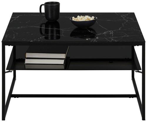 Măsuță de cafea AIDEN - negru, Modern, sticlă/metal (75/75/43cm) - Modern Living