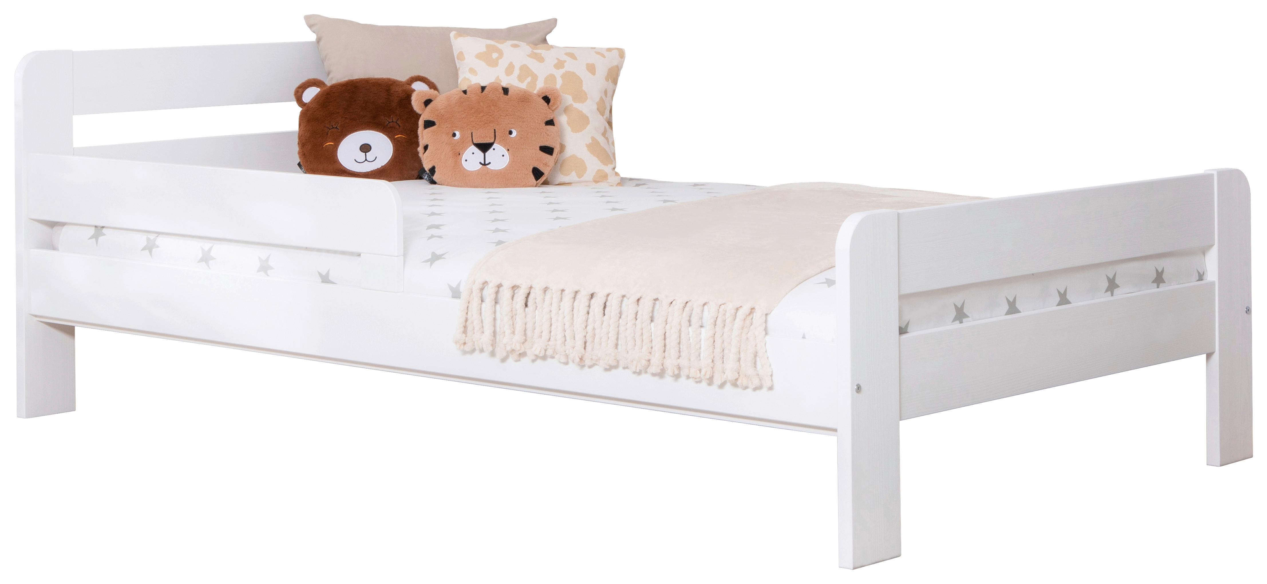 Bett Bennet mit Matratze ca. 120x200 cm Weiß - Weiß, MODERN, Holz/Textil (120/200cm) - MID.YOU