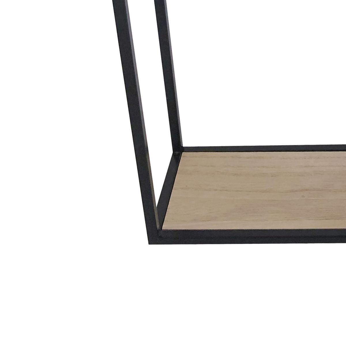 Stenski Regal Remus, Črna, Barva Hrasta - črna/naravne barve, Moderno, kovina/leseni material (40/50/12cm)