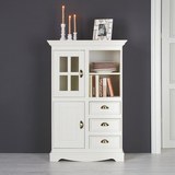 Highboard Claudia - Weiß, KONVENTIONELL, Glas/Holz (79/120/44,5cm) - PREMIUM LIVING