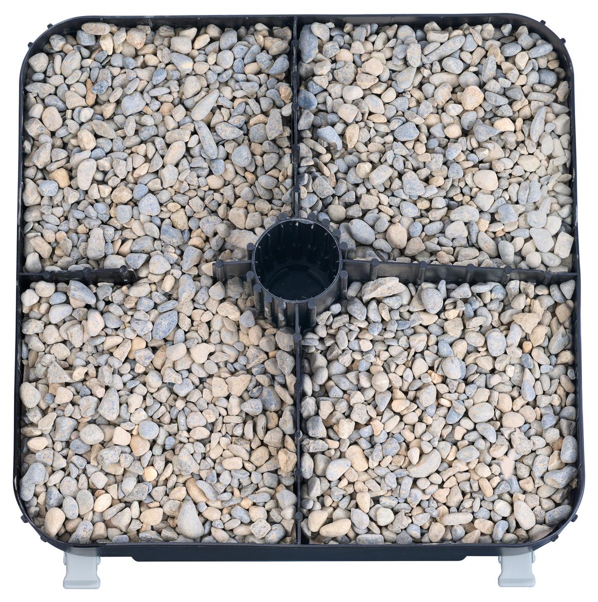 Sonnenschirmständer Rollensockel Grau - Grau, Basics, Kunststoff (58,5/58,5/16,5cm) - Suncomfort by Glatz