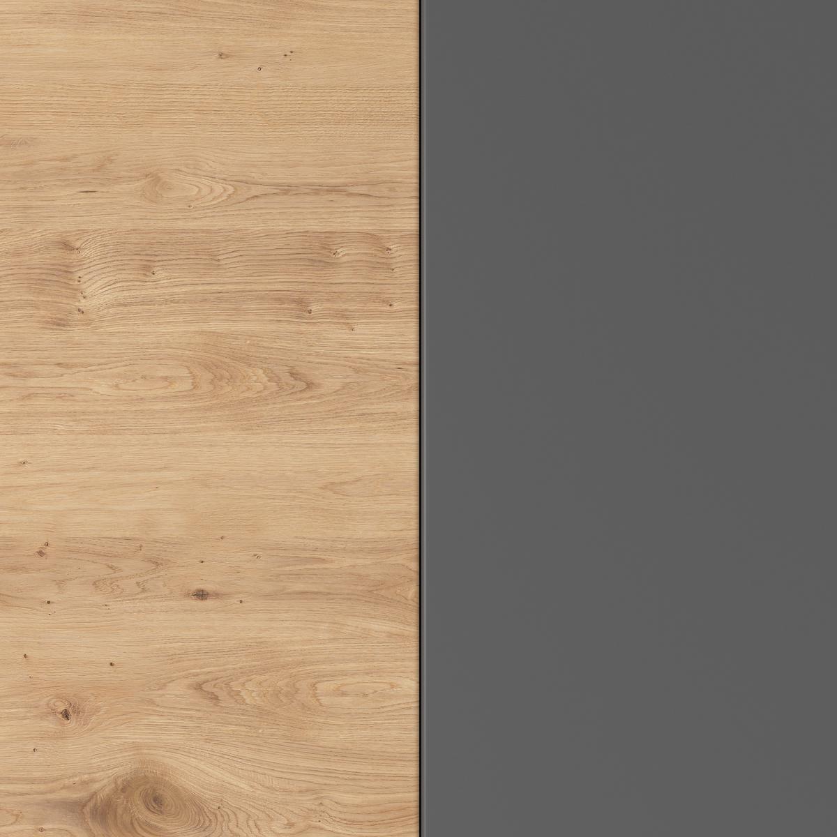 Regal Za Dnevni Boravak Caneva - hrast Artisan/crna, Moderno, staklo/drvni materijal (268/134/40,3cm) - Modern Living