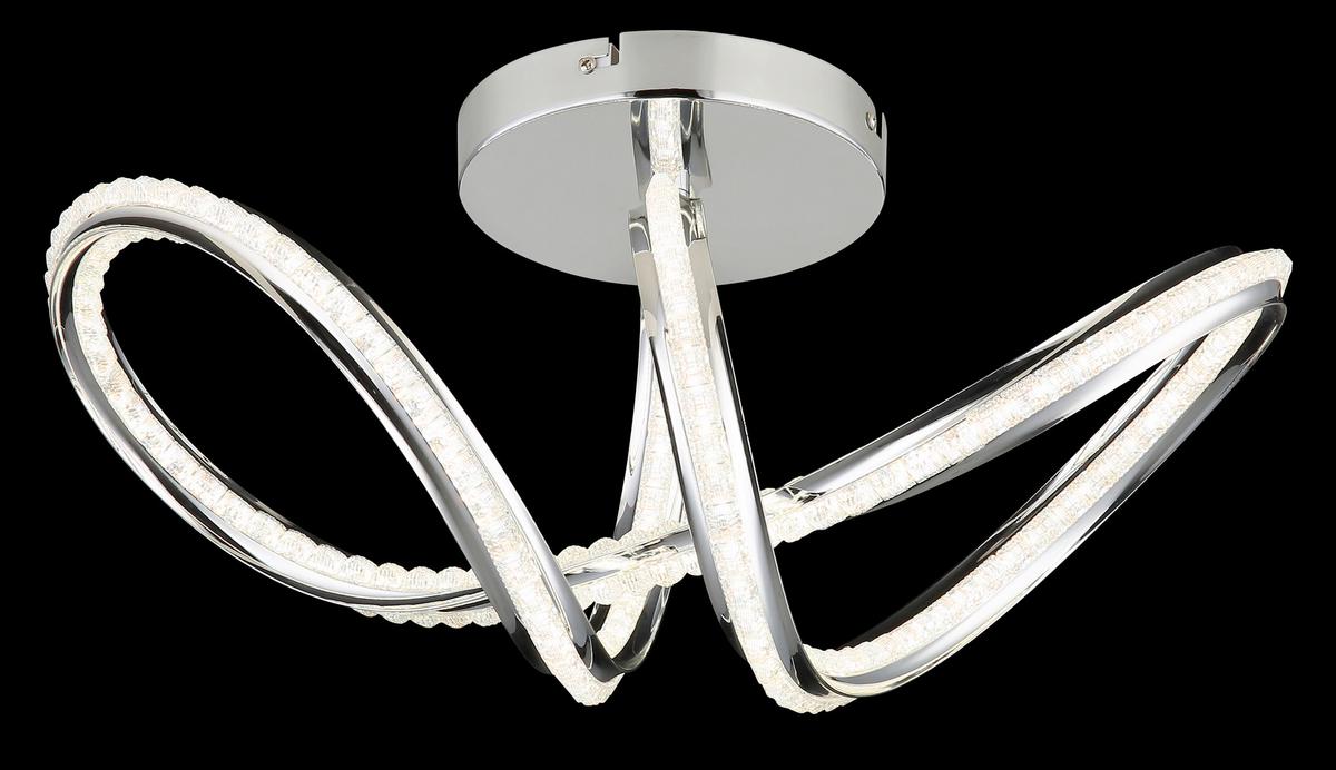 Led-deckenleuchte 67440d Evangeline - Chromfarben/Klar, Design, Kunststoff/Metall (50/25/25cm) - Globo