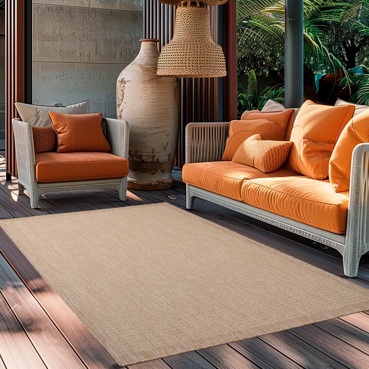 Outdoorteppich Giza Beige ca. 140x200cm - Beige, Basics, Textil (140/200cm) - Novel