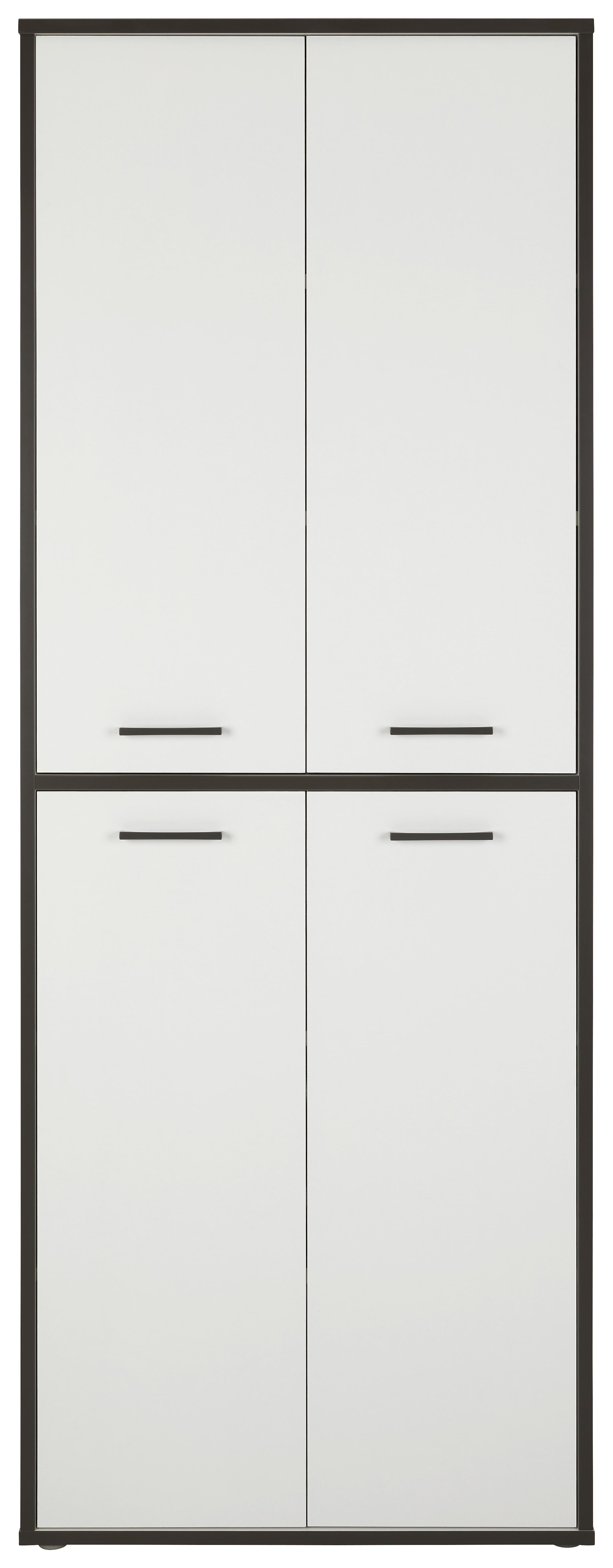 Večnamenska Omara Keflavik, Bela, Siva - siva/bela, Moderno, umetna masa/leseni material (84,5/226,4/41,5cm) - Mömax