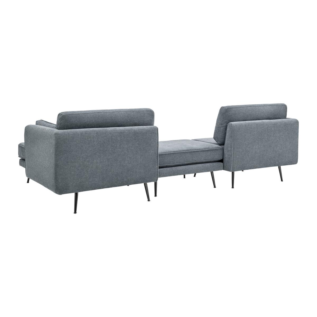 Canapea modulara DUNJA - gri, Modern, lemn/metal (295/89/161cm) - Bessagi Home