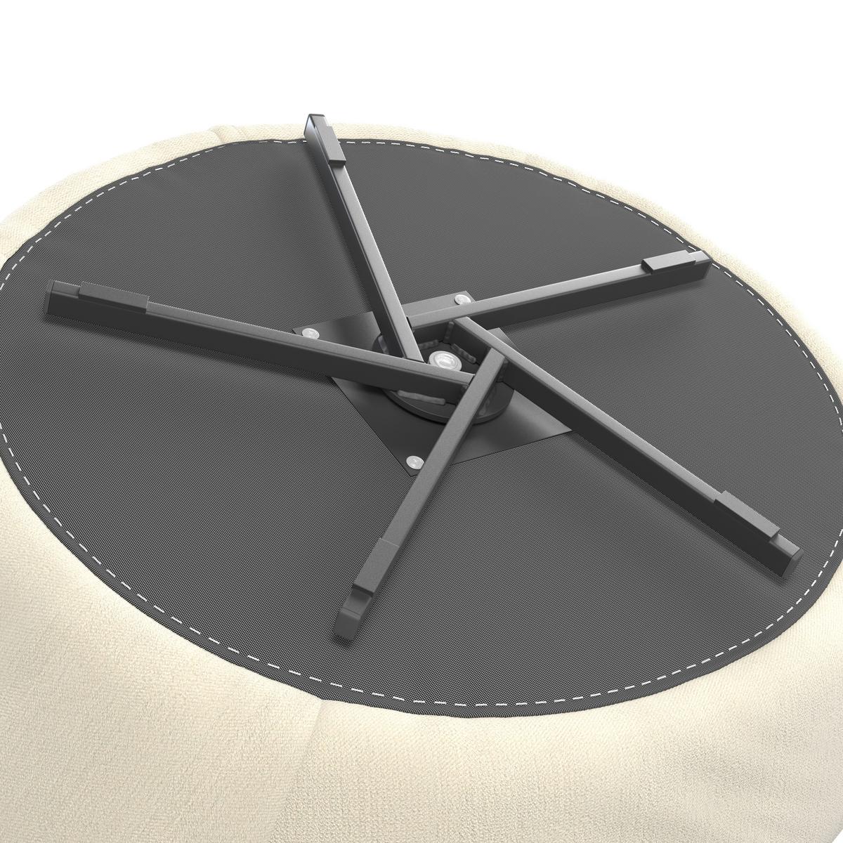 Designsessel Pio Drehbar Beige - Beige/Schwarz, Modern, Textil/Metall (130/80/112cm) - Mömax
