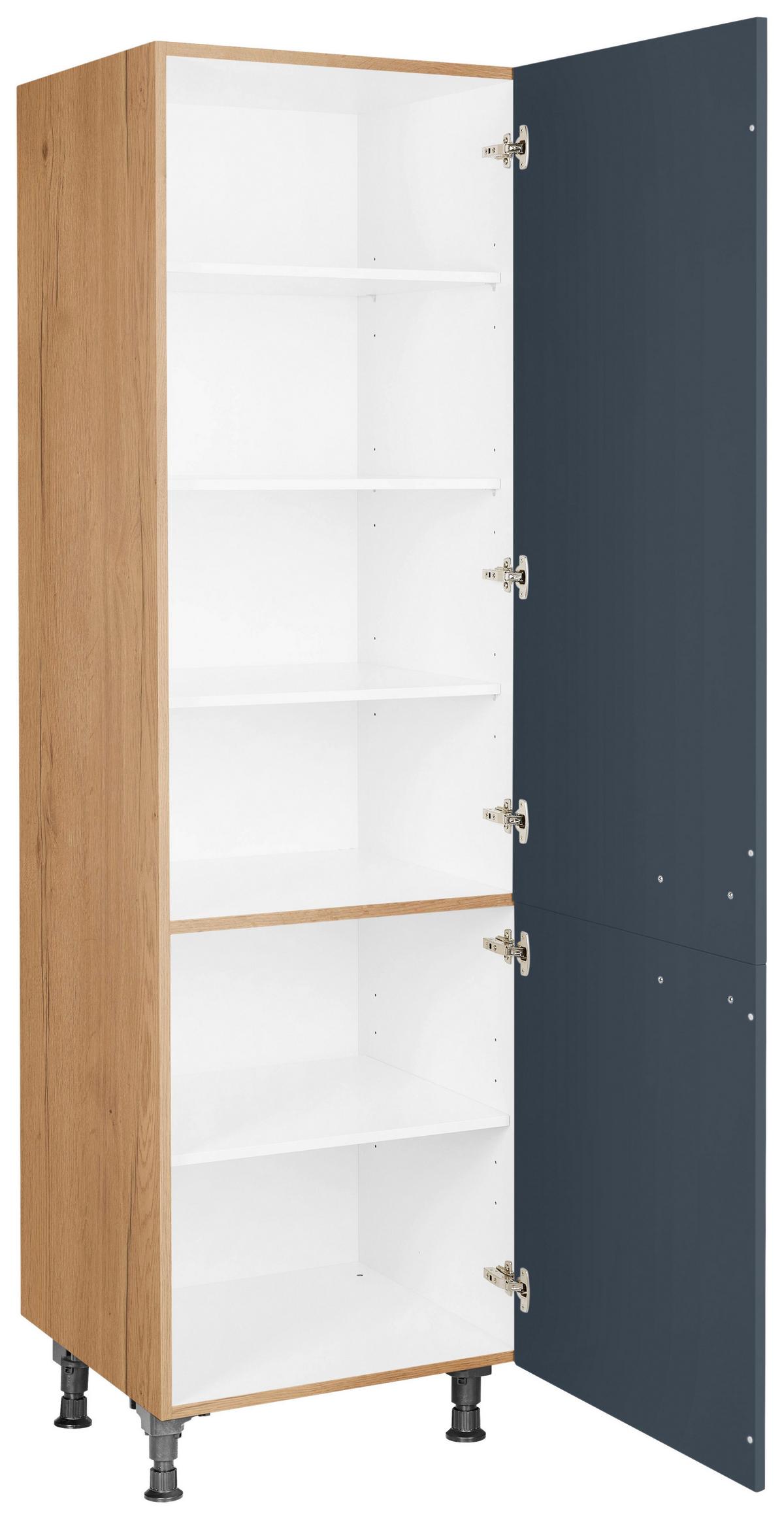 Geschirrschrank Easytouch Blau - Blau/Eichefarben, MODERN, Holzwerkstoff/Metall (60/216,6/58cm) - Nobilia