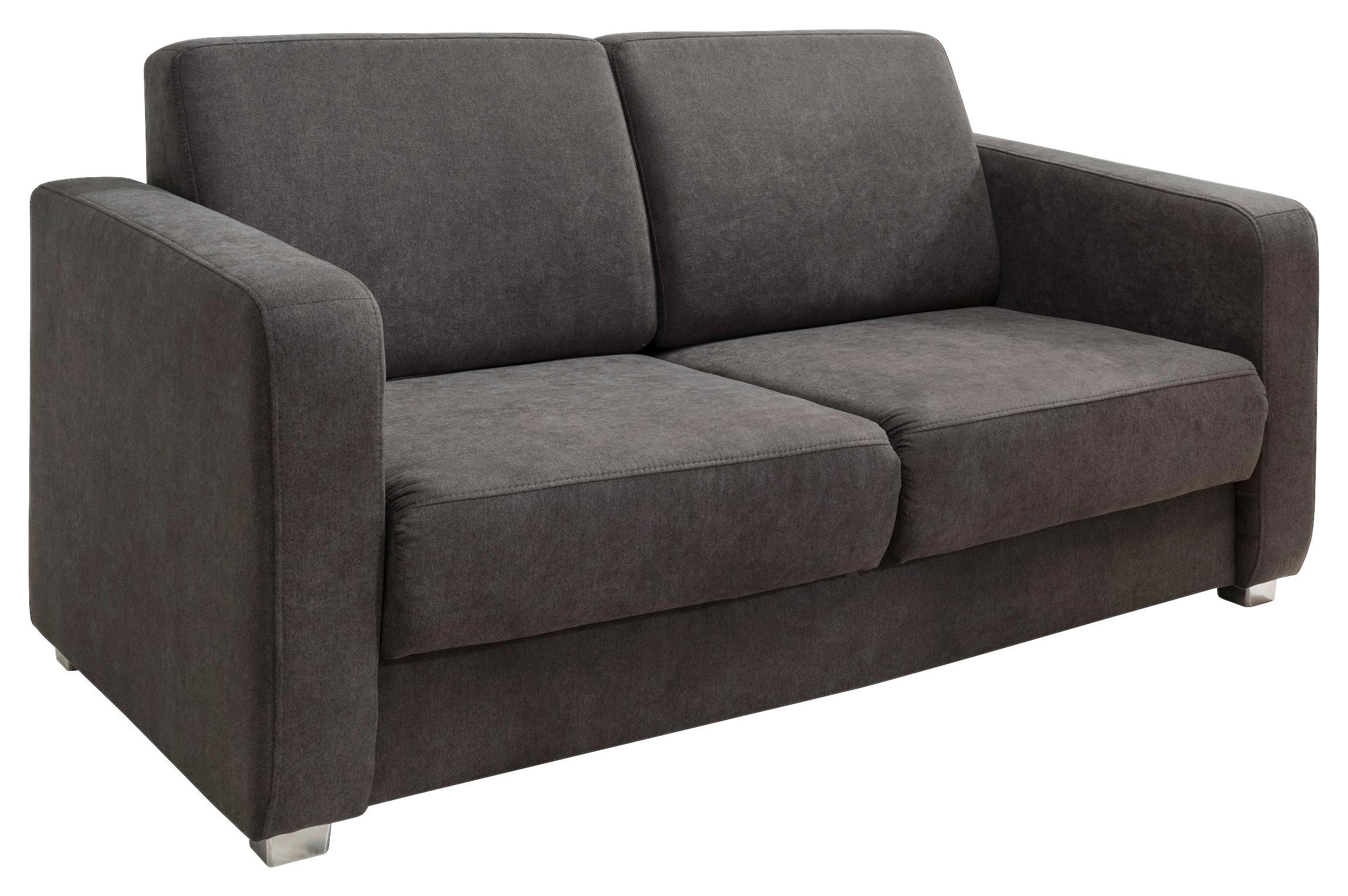 Schlafsofa Mia Dunkelbraun Mikrofaser - Chromfarben/Dunkelbraun, Basics, Kunststoff/Textil (159/88/87cm) - Livetastic
