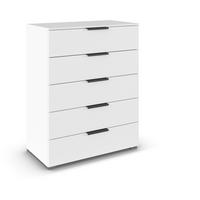 Komoda Paola, Bela - bela/barve aluminija, Trend, kovina (80/100/42cm) - Novel