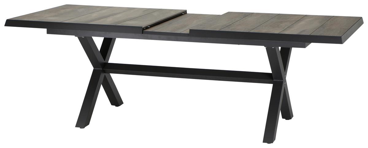Gartengarnitur Corido 5-tlg. Grau - Anthrazit/Grau, Basics, Keramik/Kunststoff (100/109/200cm) - Siena Garden