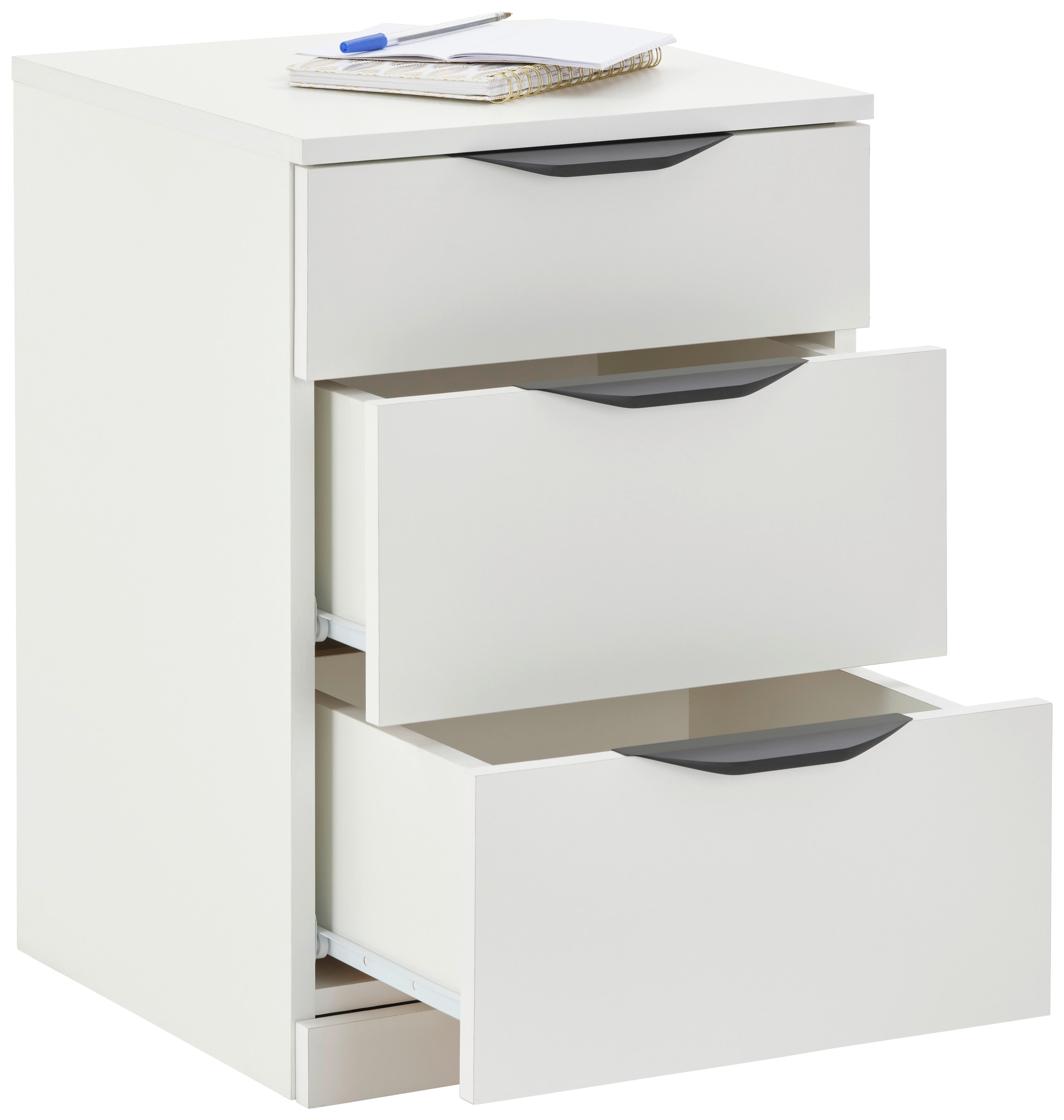 Ladičar Rimini - bijela/crna, Trend, drvni materijal/metal (40/60,1/40cm) - Modern Living