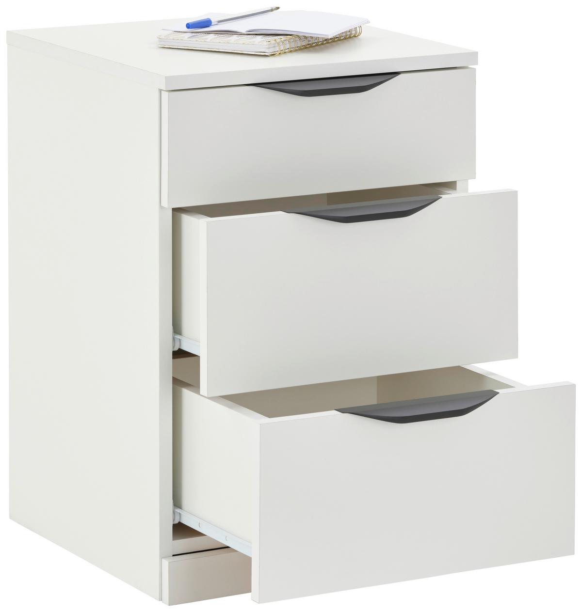 Ladičar Rimini - bijela/crna, Trend, drvni materijal/metal (40/60,1/40cm) - Modern Living