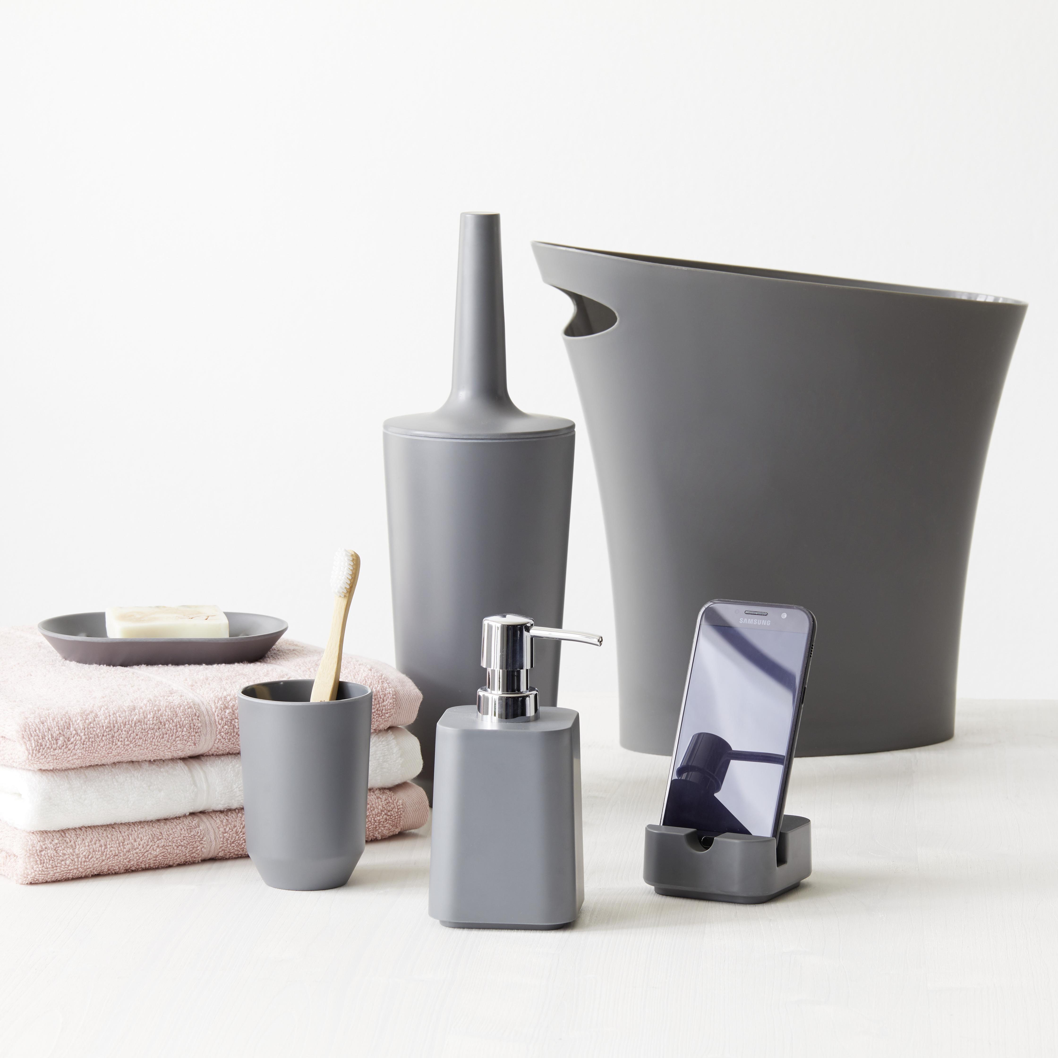 Kosmetikeimer Lilo aus Kunststoff in Grau - Grau, MODERN, Kunststoff (34/16/33cm) - Modern Living