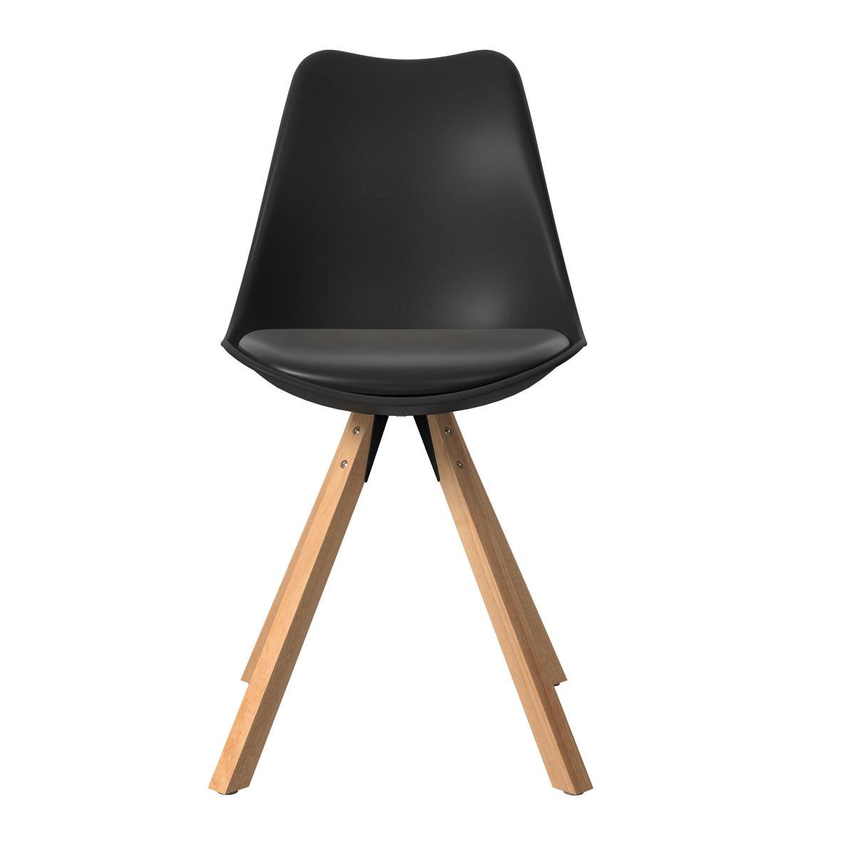 Stol Lilly 2 -Based- - črna/naravne barve, Moderno, umetna masa/tekstil (48,5/84/55cm) - Based