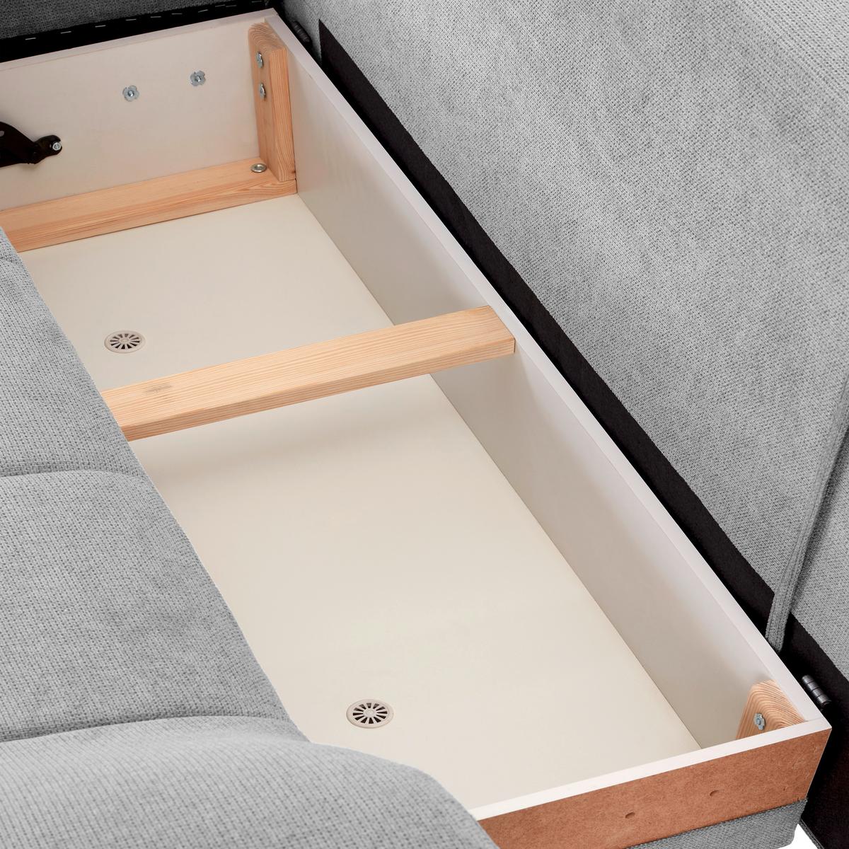 Kutna Garnitura Mendoza - srebrne boje/crna, Design, tekstil/drvo (197/309cm) - Modern Living