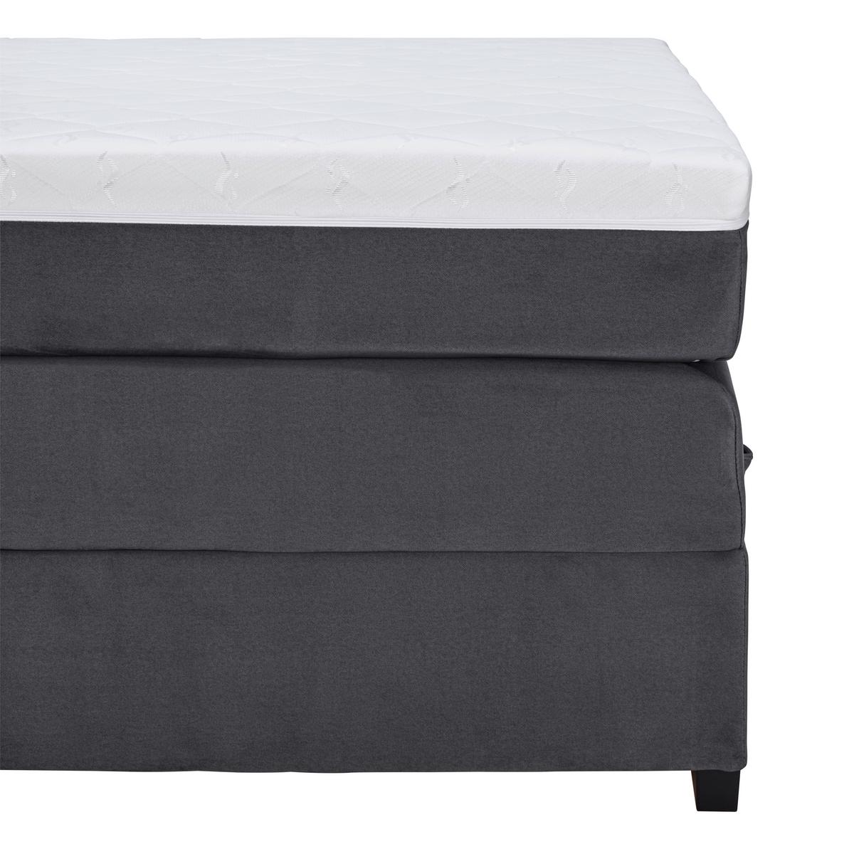 Boxspring Krevet Tommy - boje grafita/tamno siva, Moderno, drvni materijal/tekstil (120/200cm) - Modern Living