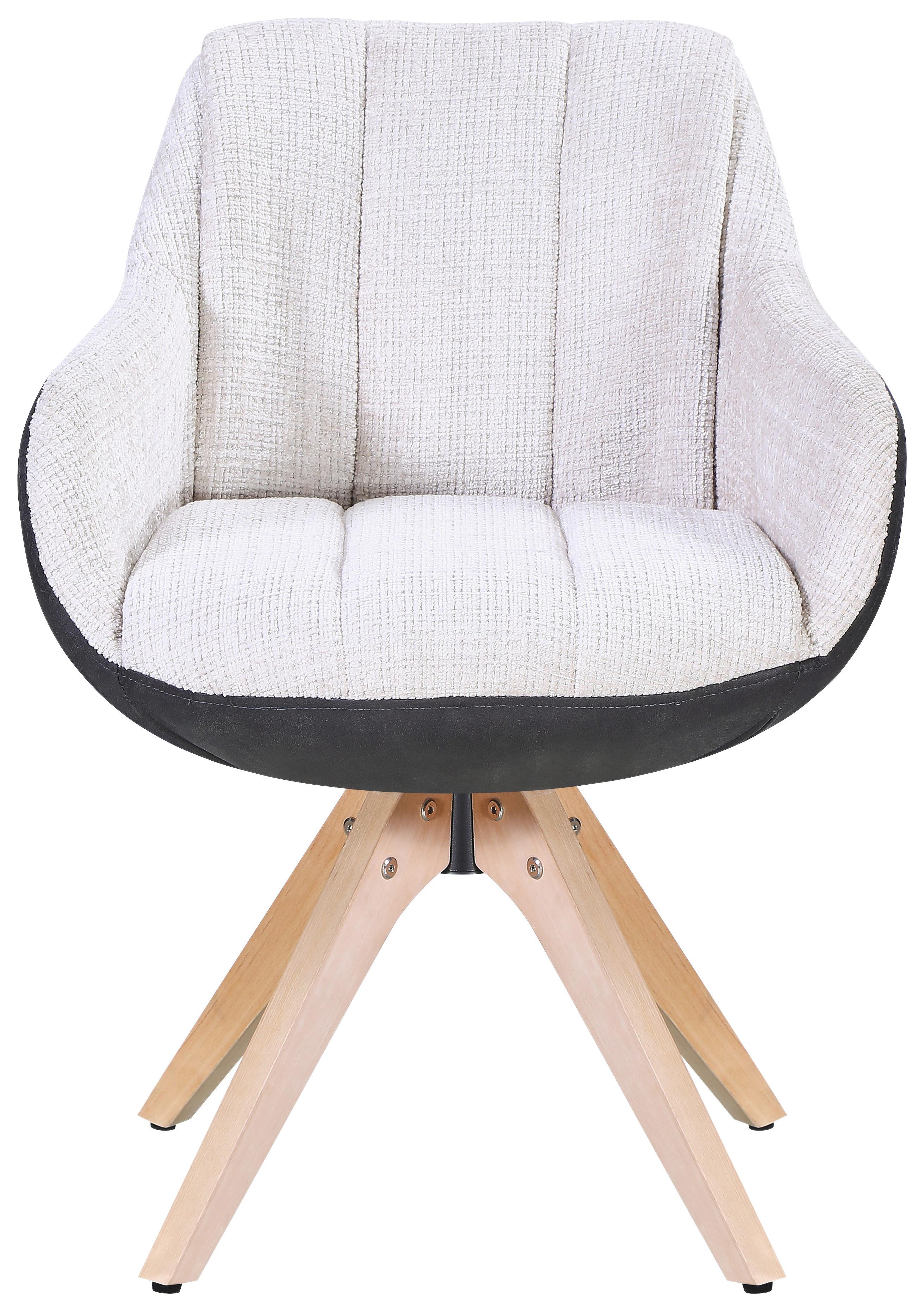 STOL MED ARMSTÖD RELAX - mörkgrå/beige, Modern, trä/textil (60/84/61cm) - Mömax