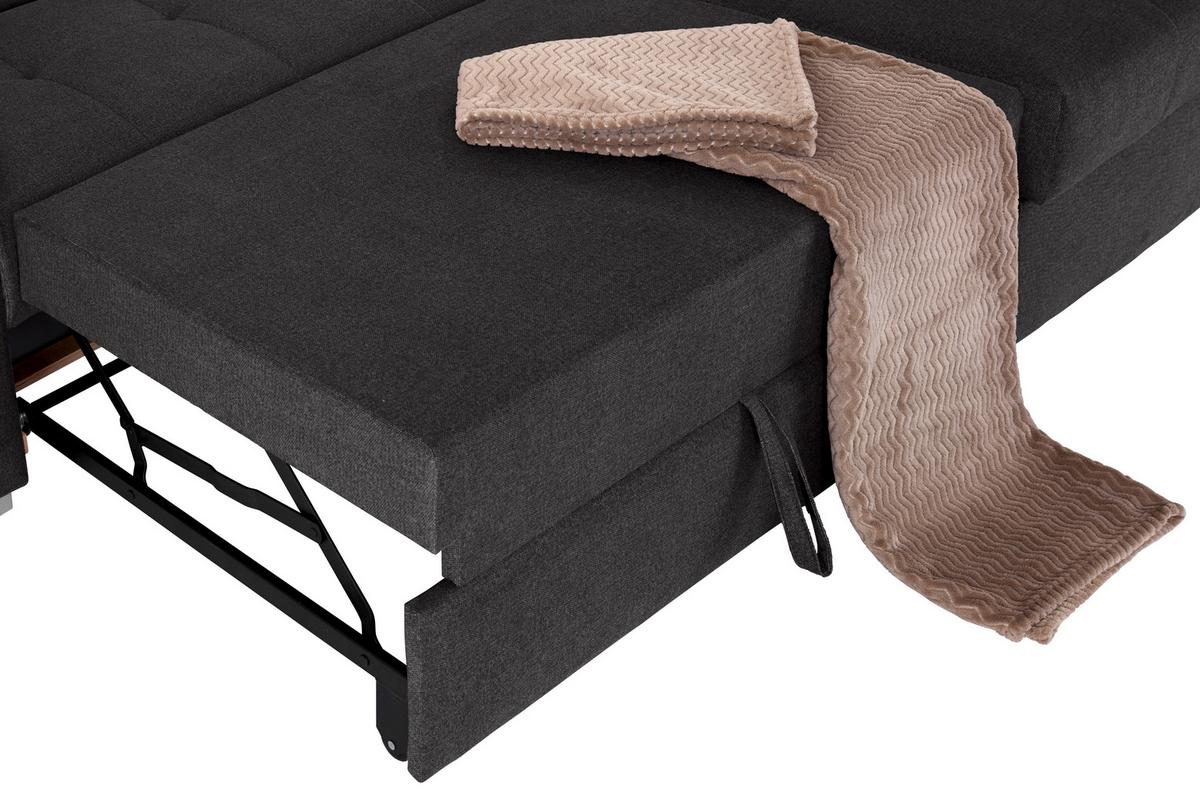 Kutna Garnitura Perry - boje grafita/srebrne boje, Design, tekstil/drvo (292/183cm) - Modern Living