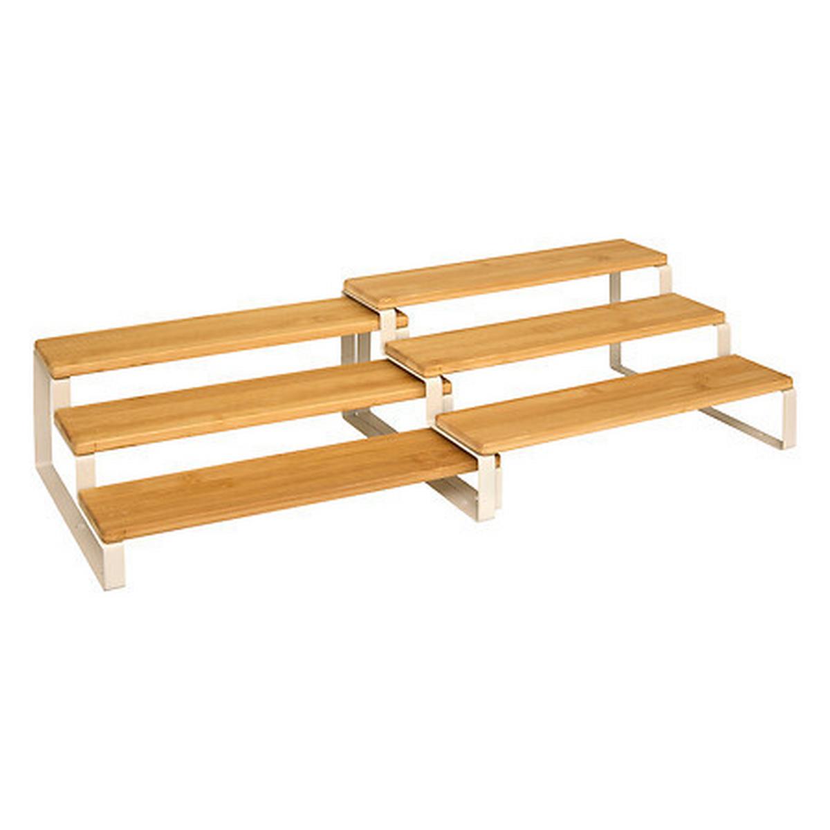 Etajeră pentru condimente extensibilă Ordera 2/1 - bej/culoare natur, Basics, lemn/metal (32/13,5/26cm)