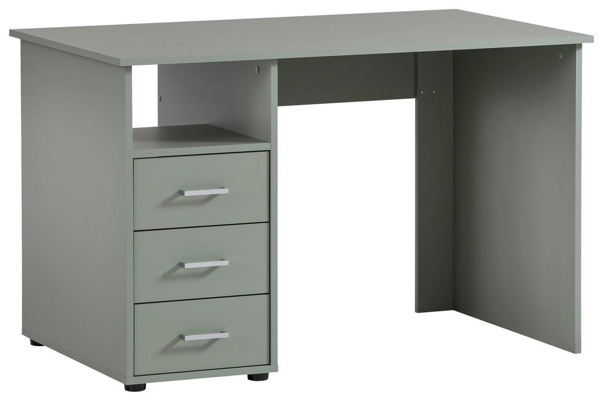 Schreibtisch Niels Petrol ca. 70x115,8x74cm - Silberfarben/Petrol, MODERN, Holzwerkstoff/Metall (70/115,8/74cm) - MID.YOU