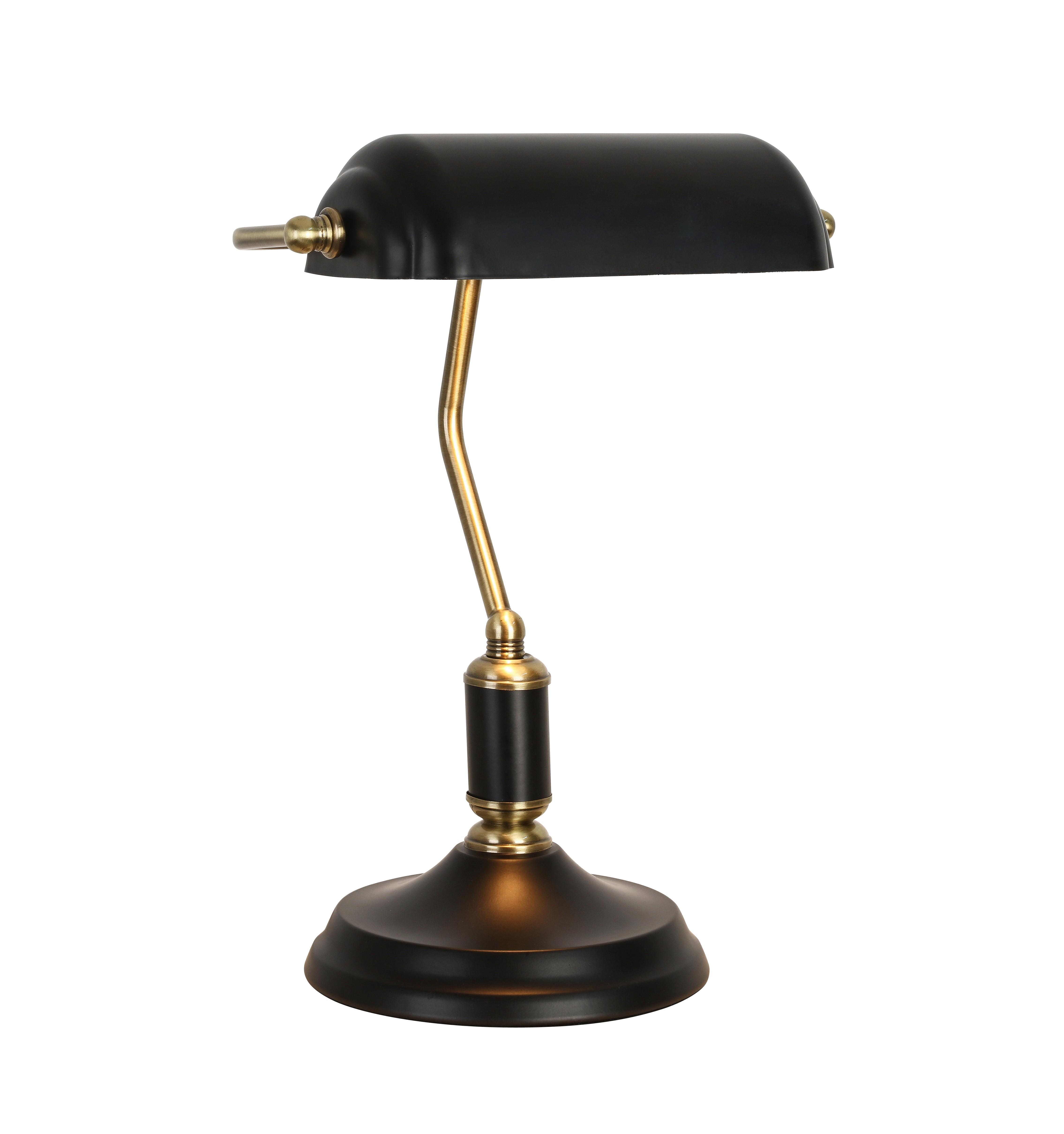 BORDSLAMPA BANKER - vit/mässingsfärgad, Romantik / Lanthus, metall (18/26,5/37cm) - Mömax