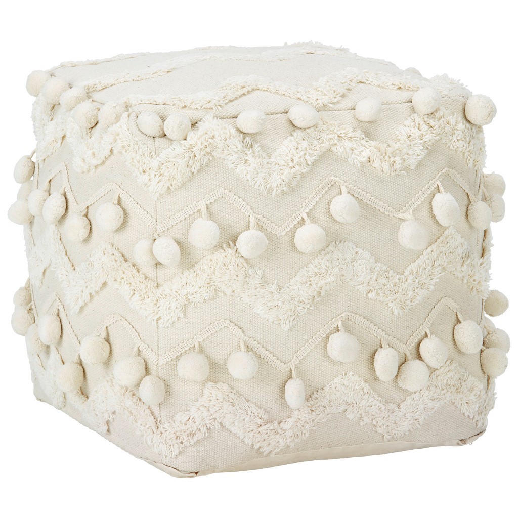 Pouf POMPOM Pompom in Creme ca. 45x45x45cm