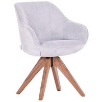 KRZESŁO Z PODŁOKIETNIKAMI CHILL    -HOM IN- - kolor naturalny/kremowy, Lifestyle, tkanina/drewno (60/83/65cm) - Hom`in