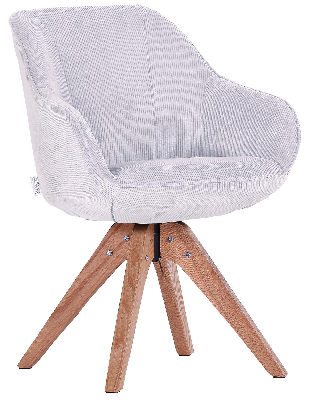 KRZESŁO Z PODŁOKIETNIKAMI CHILL    -HOM IN- - kolor naturalny/kremowy, Lifestyle, tkanina/drewno (60/83/65cm) - Hom`in