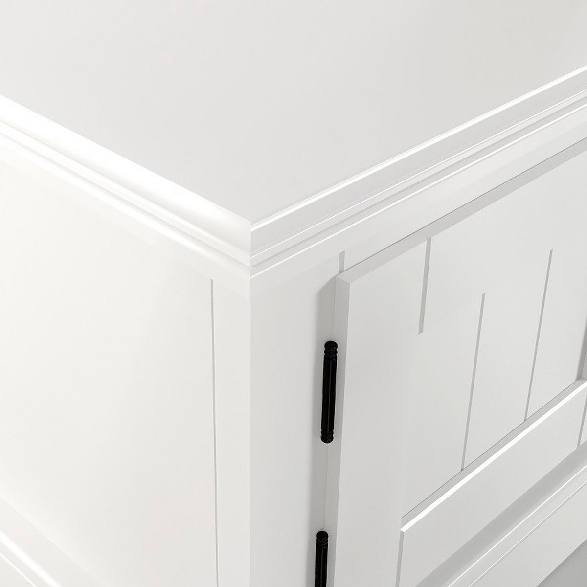 Nizka Omarica Charme, Bela - črna/bela, Design, kovina/leseni material (140/42/40cm) - Modern Living