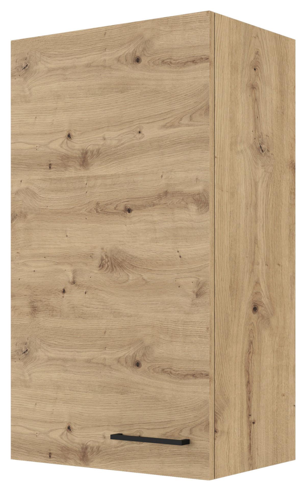 Küchenoberschrank Cara ca. 50x89x32 cm Eiche Artisan - Schwarz/Eiche Artisan, KONVENTIONELL, Holzwerkstoff/Metall (50/89/32cm) - FlexWell