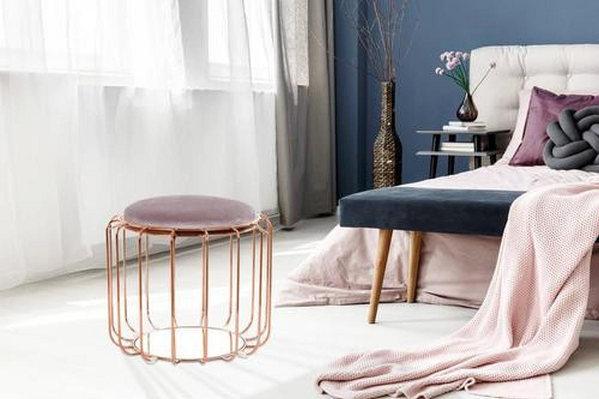 BEISTELLTISCH NBLSY - Grau/Kupferfarben, Basics, Glas/Holzwerkstoff (50/50/45cm) - Kayoom