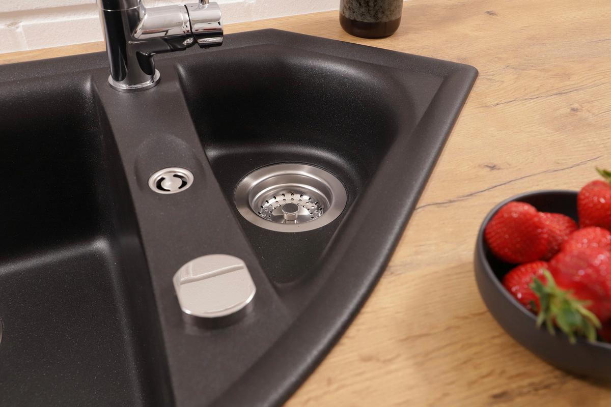 Pomivalno Korito Arlington, 110x52cm - črna, Basics, kamen (110,5/19,5/52cm) - Respekta