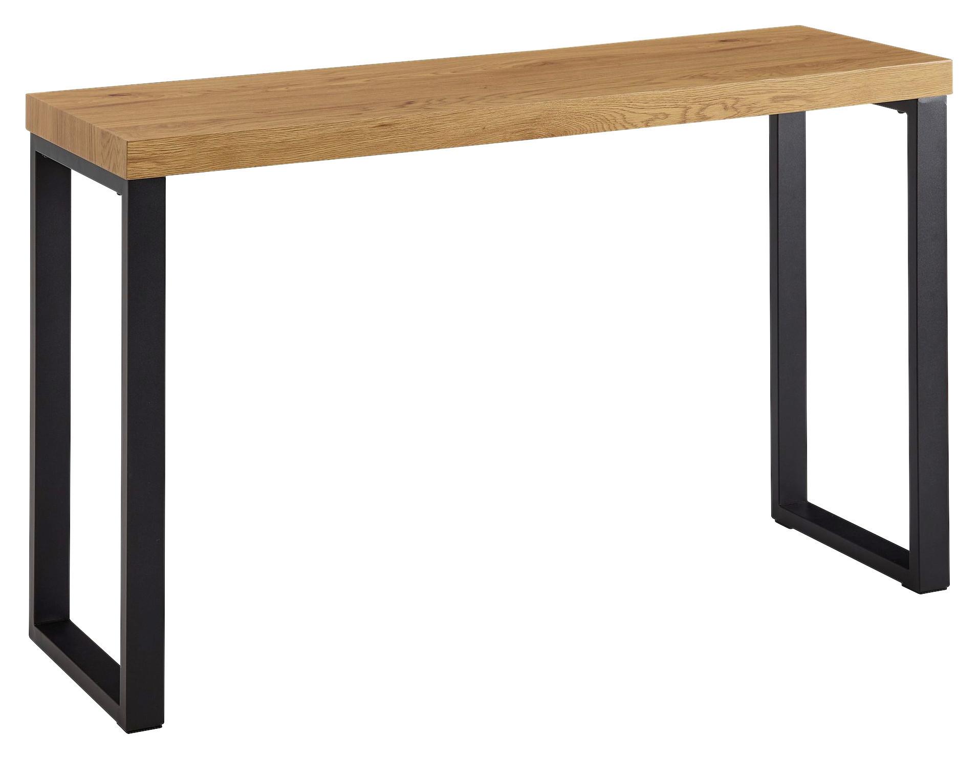 Konzolna Mizica Wohnling - črna/rjava, Moderno, kovina/leseni material (120/39/75,5cm) - MID.YOU