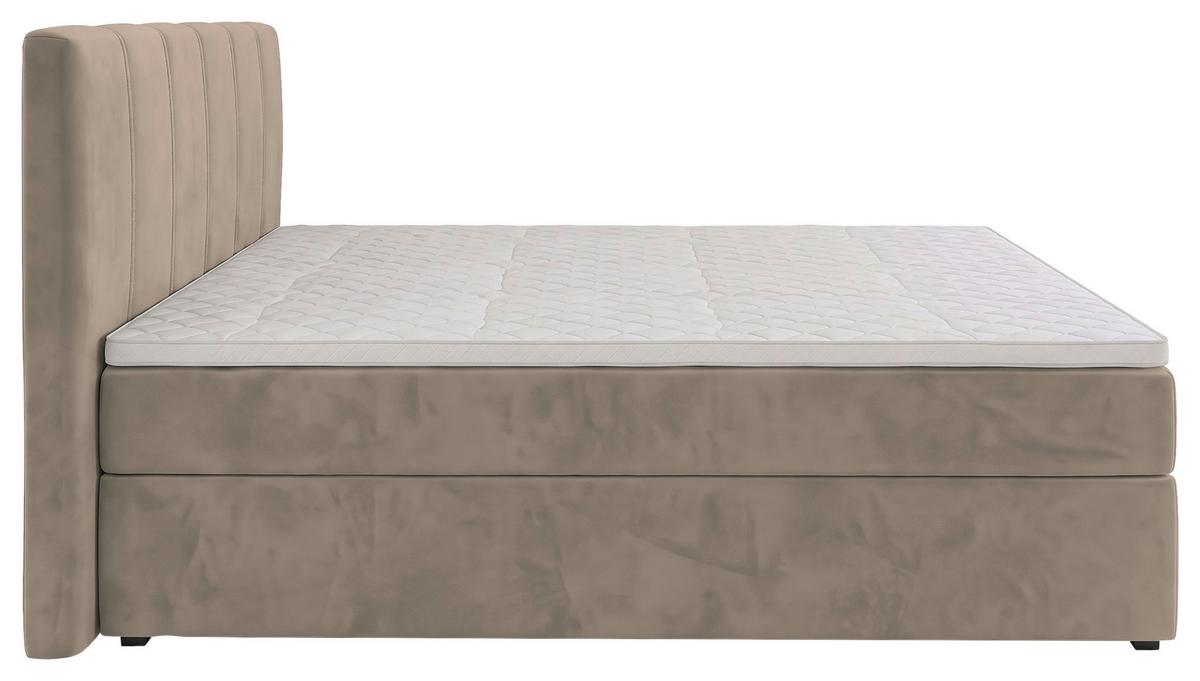 Boxbett Dana Graubraun ca. 140x200cm - Graubraun/Schwarz, Kunststoff/Textil (140/200cm) - Based