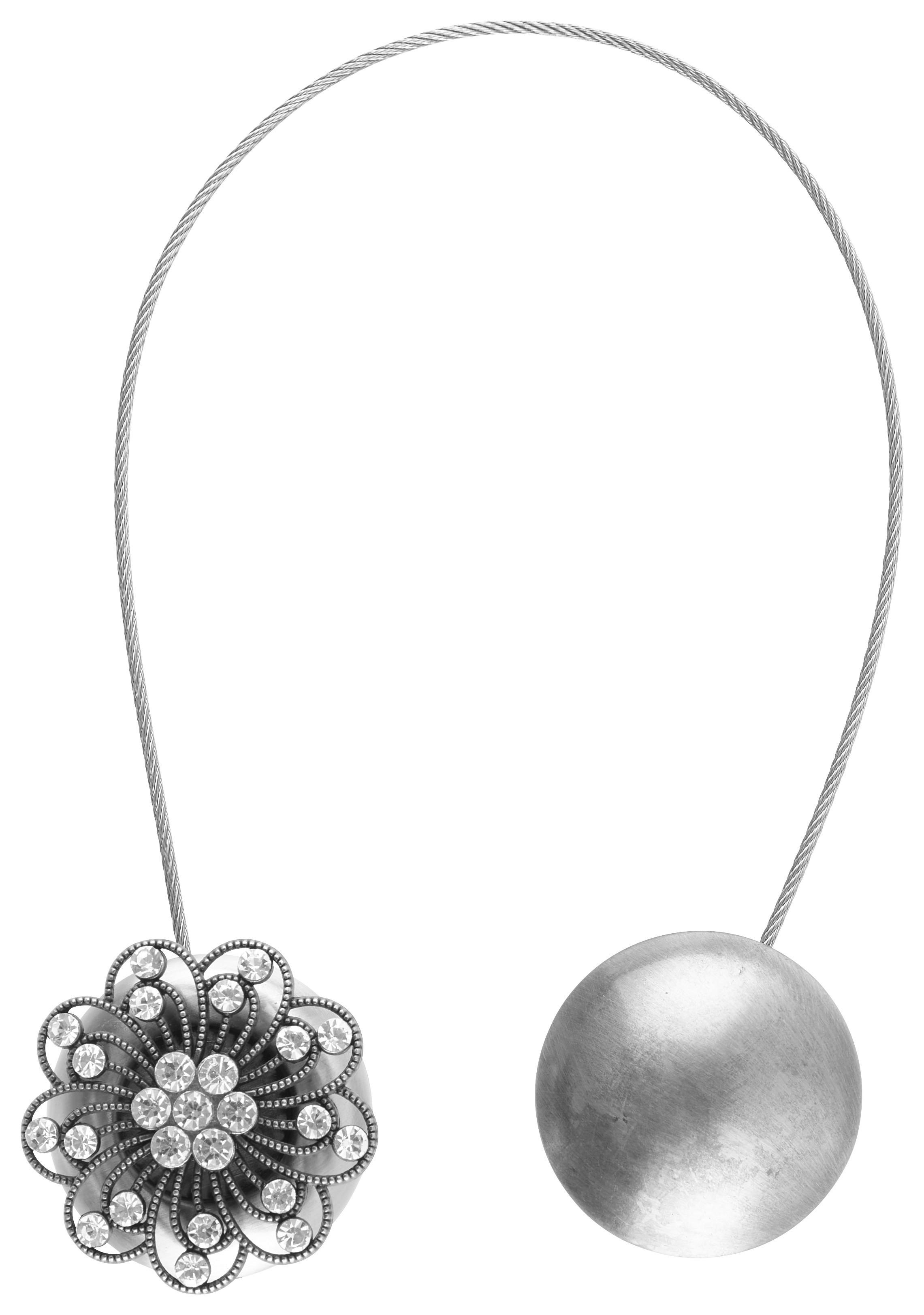 Raffhalter Sparkles in Silberfarben - Silberfarben, ROMANTIK / LANDHAUS, Metall (4cm) - Modern Living