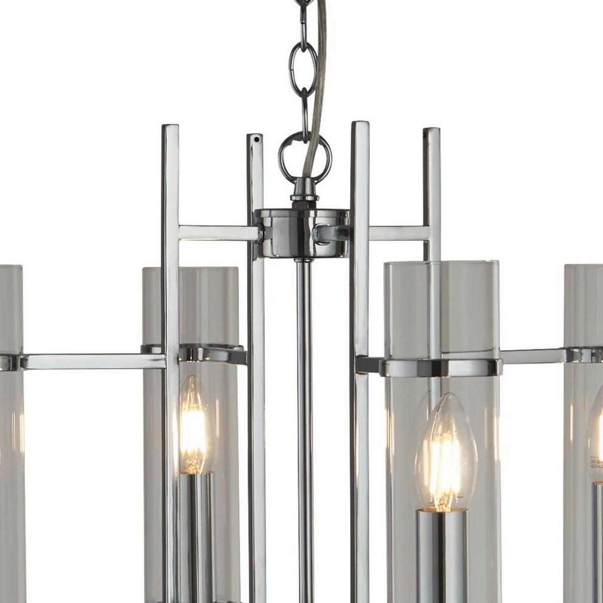 Függőlámpa 3094-4cc - krómszínű, Design, üveg/fém (49/49/42-92cm)