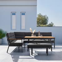 Vrtna Garnitura Eleonora - tamno siva/prirodne boje, Moderno, metal/tekstil (263/84/77cm) - Bessagi Garden