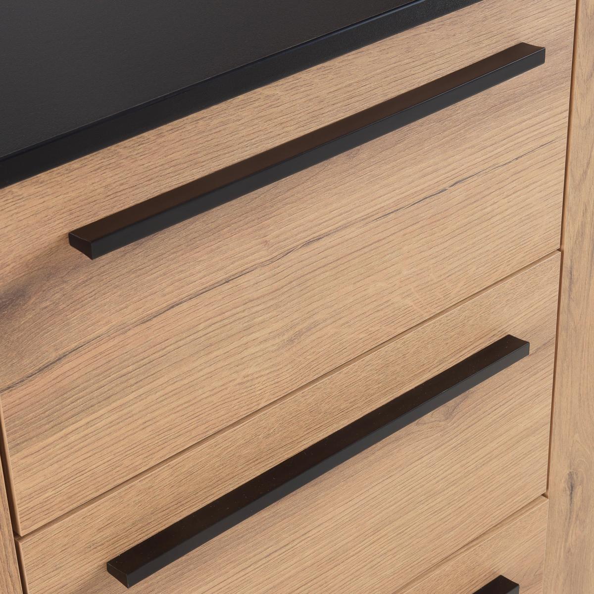 Sideboard Adriano Schwarz/Eichefarben - Eichefarben/Schwarz, MODERN, Holzwerkstoff/Kunststoff (149,5/94,8/41,2cm) - Mömax