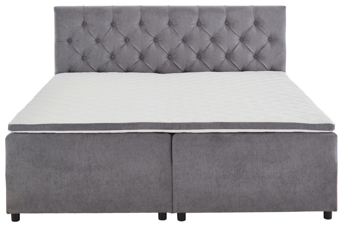 ŁÓŻKO SKRZYNIOWE LARA 160 - szary, Modern, tworzywo sztuczne/tkanina (160/200cm) - MID.YOU