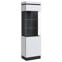 Vitrină CAMPANIA - alb/antracit, Trend, sticlă/material pe bază de lemn (60,1/200,5/40cm) - Modern Living