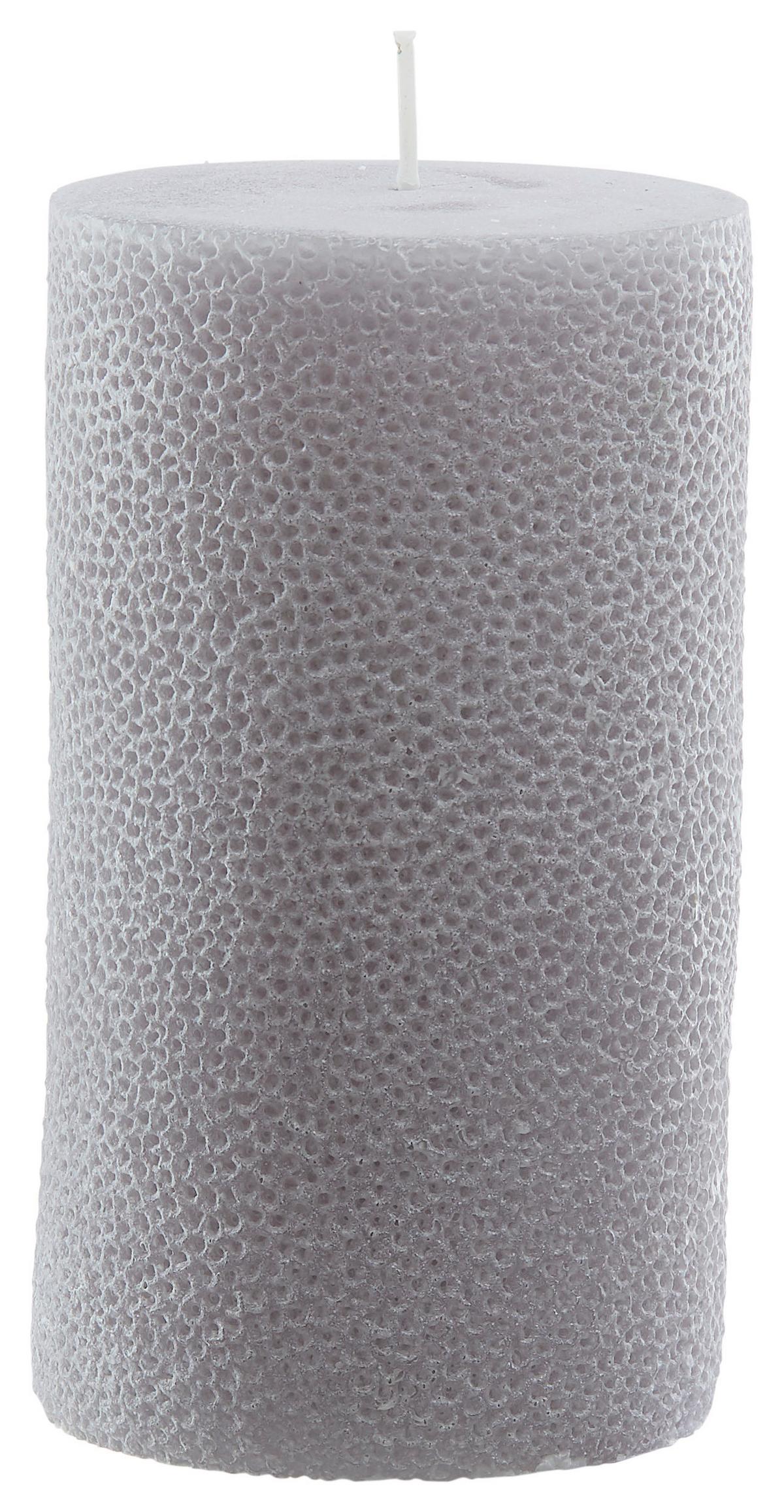 Stumpenkerze Dots diverse Farben - Weiss/Hellrosa (8/14cm) - Premium Living