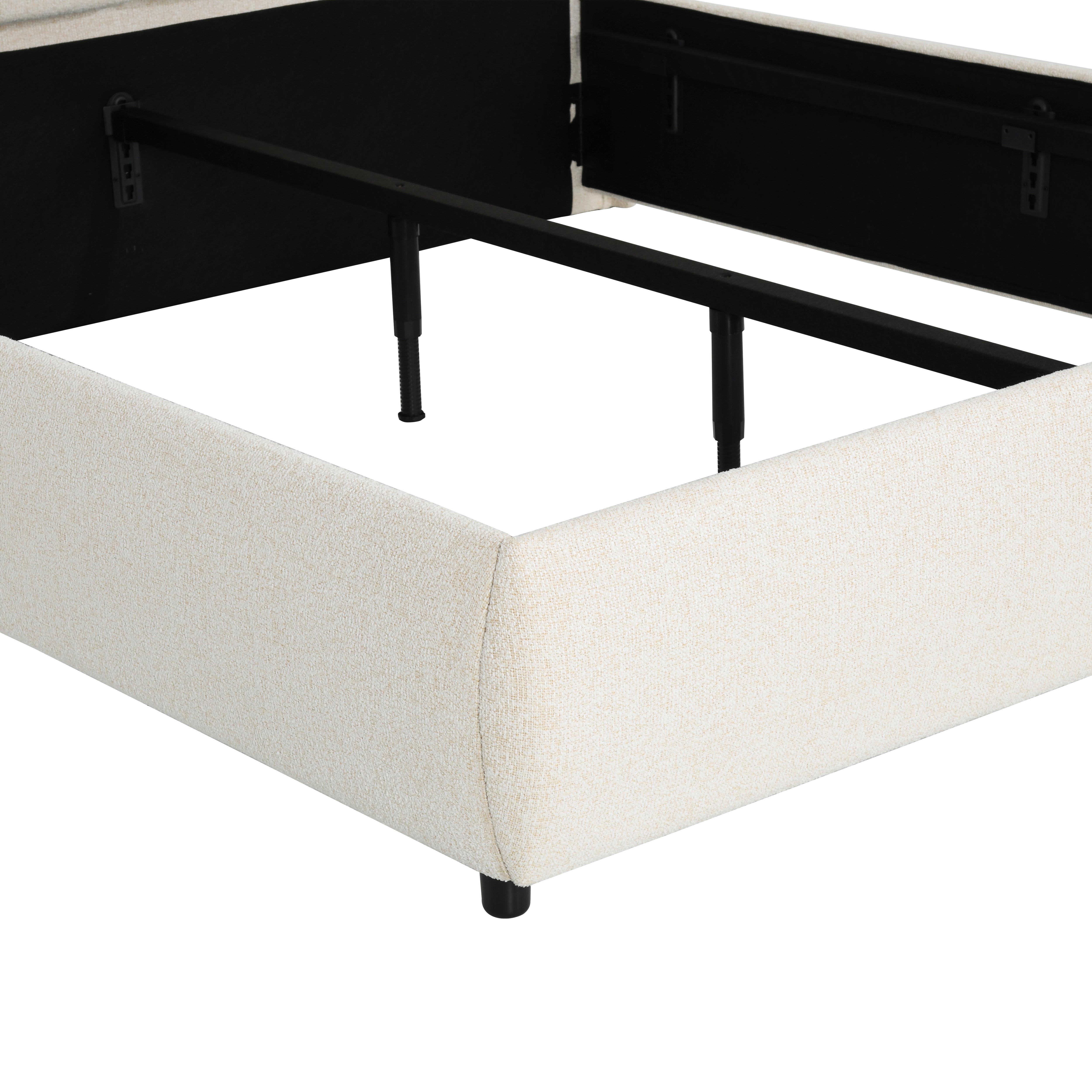 STOPPAD SÄNG LIVORNO - svart/cremefärgad, Klassisk, metall/textil (180/200cm) - Mömax