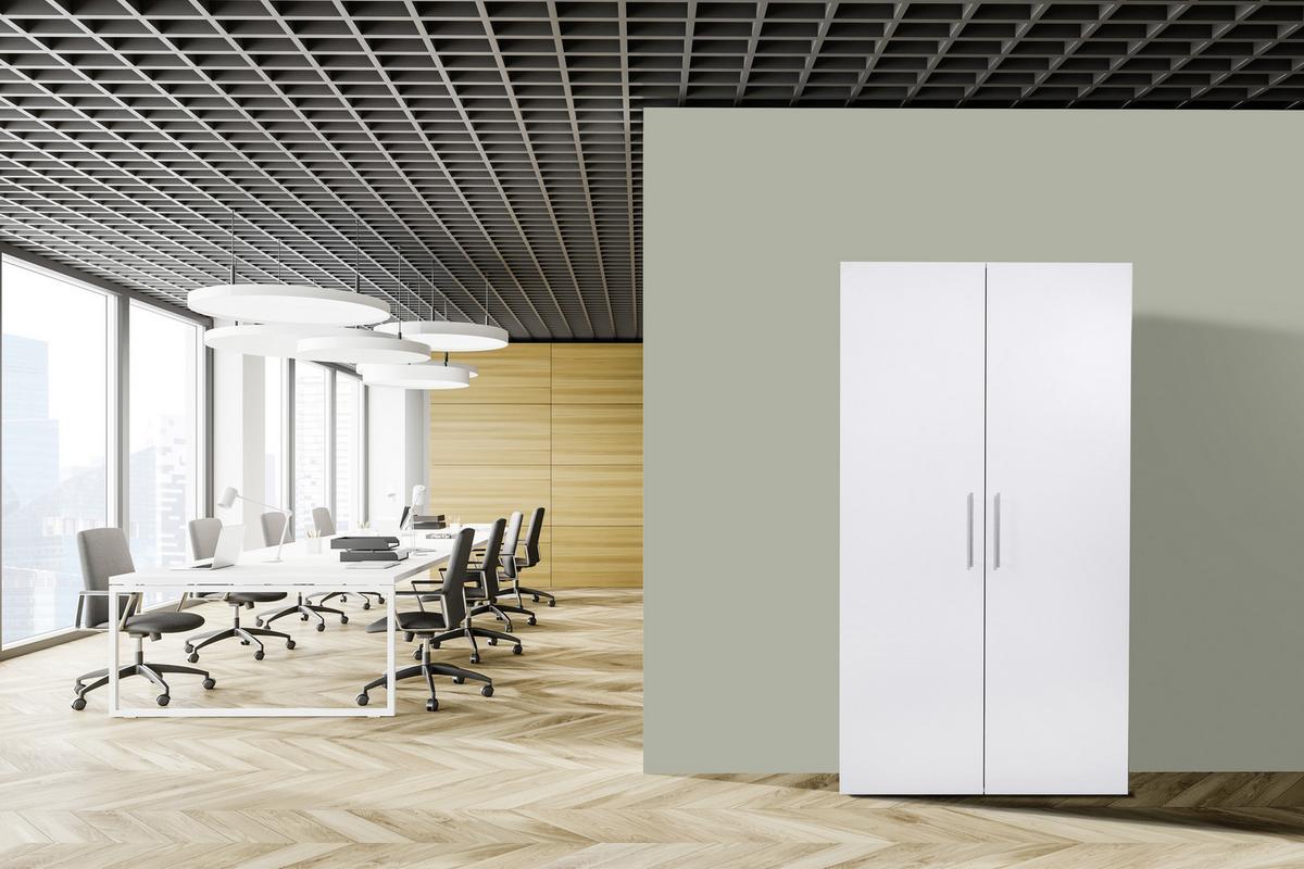Schrankküche Economy Weiß mit Geräte B: ca. 104 cm - Edelstahlfarben/Weiß, MODERN, Holzwerkstoff/Metall (104/193/67cm) - Respekta