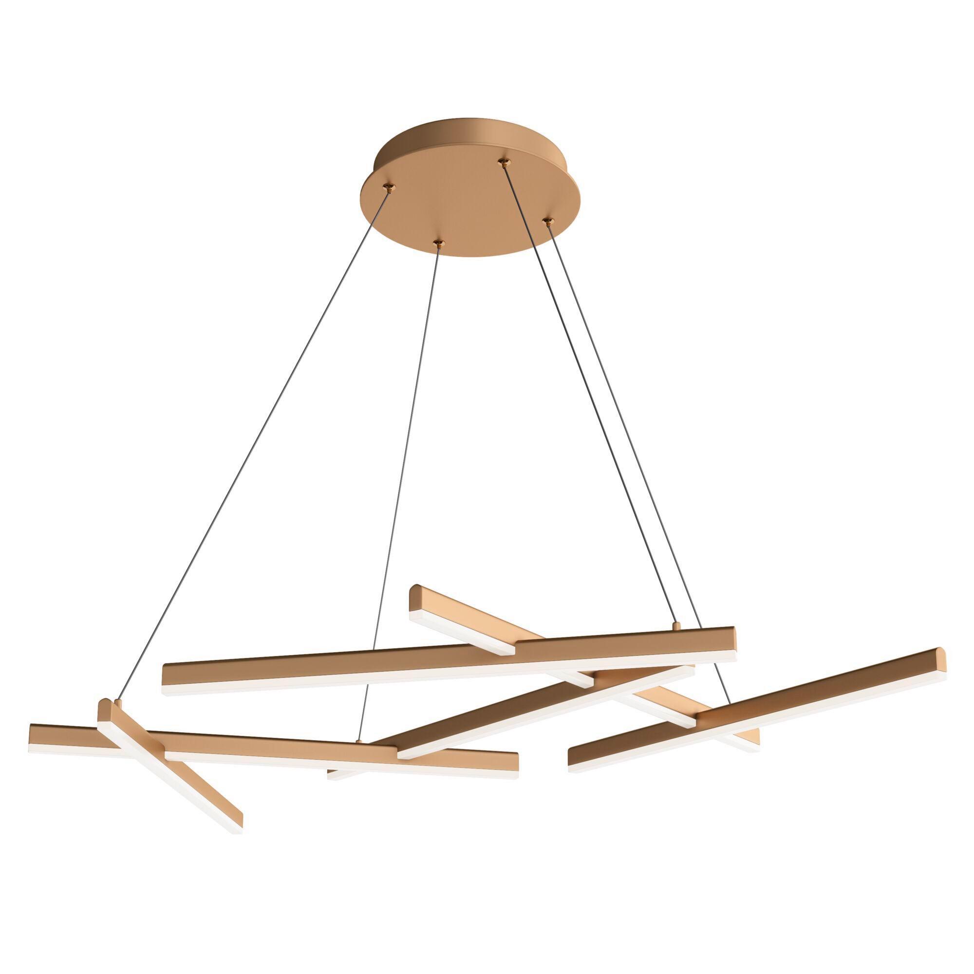 PENDELLEUCHTE LINE - Goldfarben, Trend, Kunststoff/Metall (101/66/5,5cm) - MAYTONI